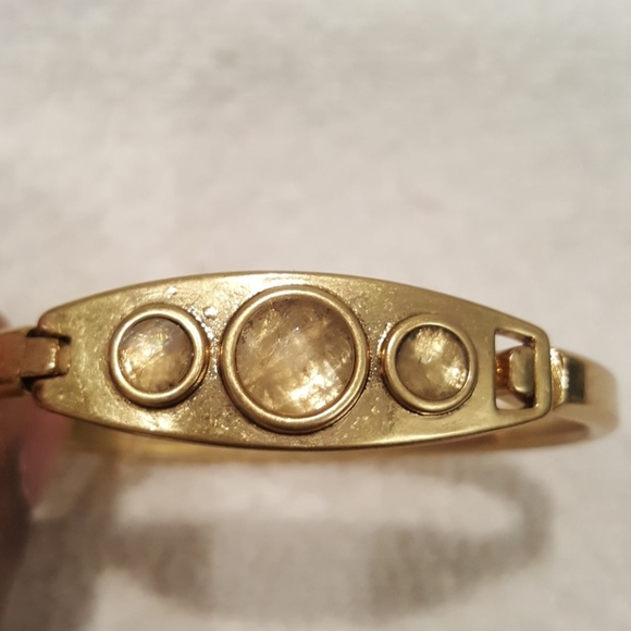 Lucky Brand Brushed Brass Finish Stone Bracelet - Picture 2 of 4